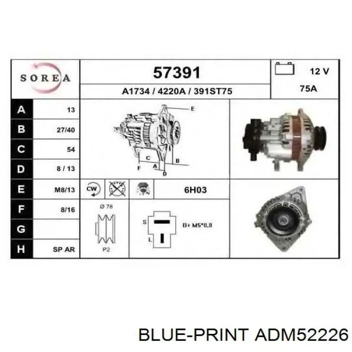 Фильтр воздушный Blue Print ADM52226