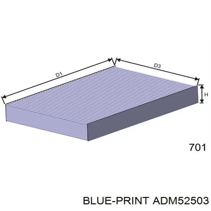 Купить ADM52503 Blue Print Фильтр салона угольный