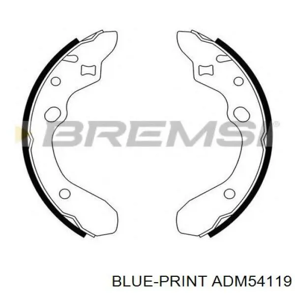 Задние барабанные колодки ADM54119 Blue Print