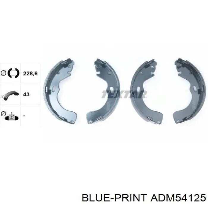 Задние барабанные колодки ADM54125 Blue Print