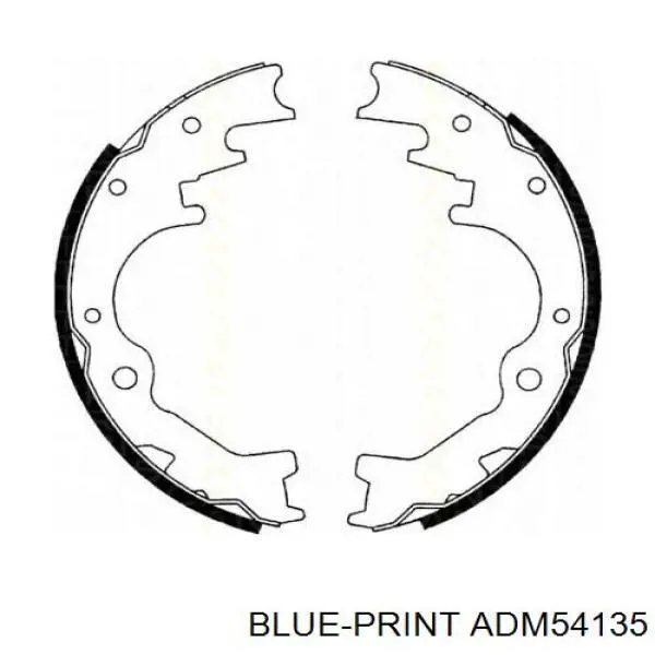 Купить ADM54135 Blue Print Задние барабанные тормозные колодки