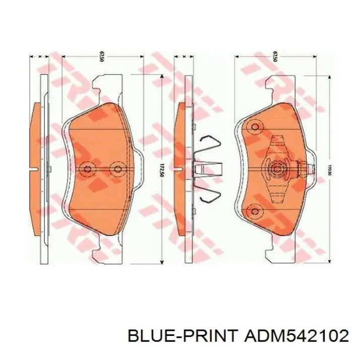 Колодки передні ADM542102 Blue Print