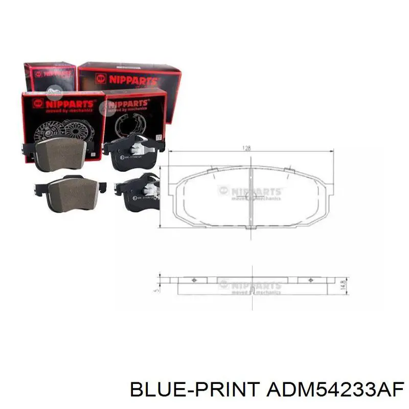 Передние тормозные колодки ADM54233AF Blue Print