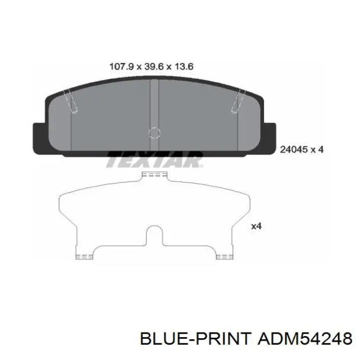 Колодки дисковые  Blue Print ADM54248 цена, от 17.48 USD