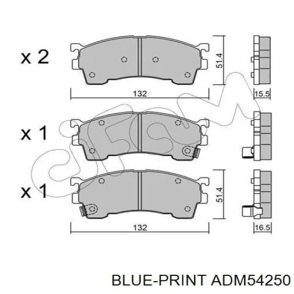 Купить ADM54250 Blue Print Колодки тормозные