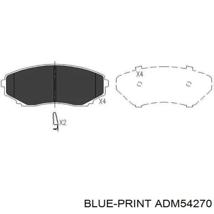 Купить ADM54270 Blue Print Колодки тормозные