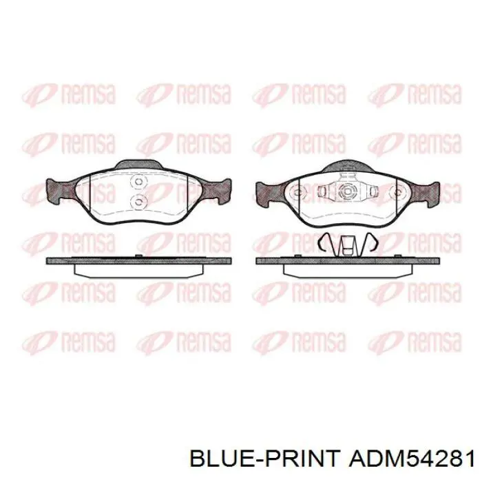 Купить ADM54281 Blue Print Колодки тормозные