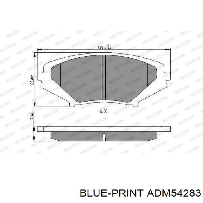 Купить ADM54283 Blue Print Колодки тормозные