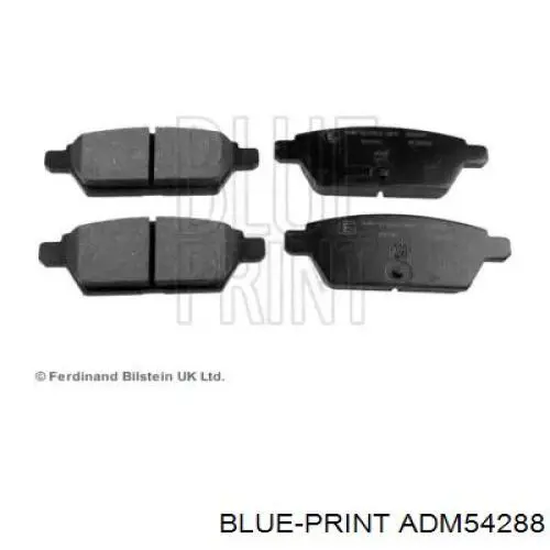 ADM54288 Blue Print колодки тормозные задние дисковые