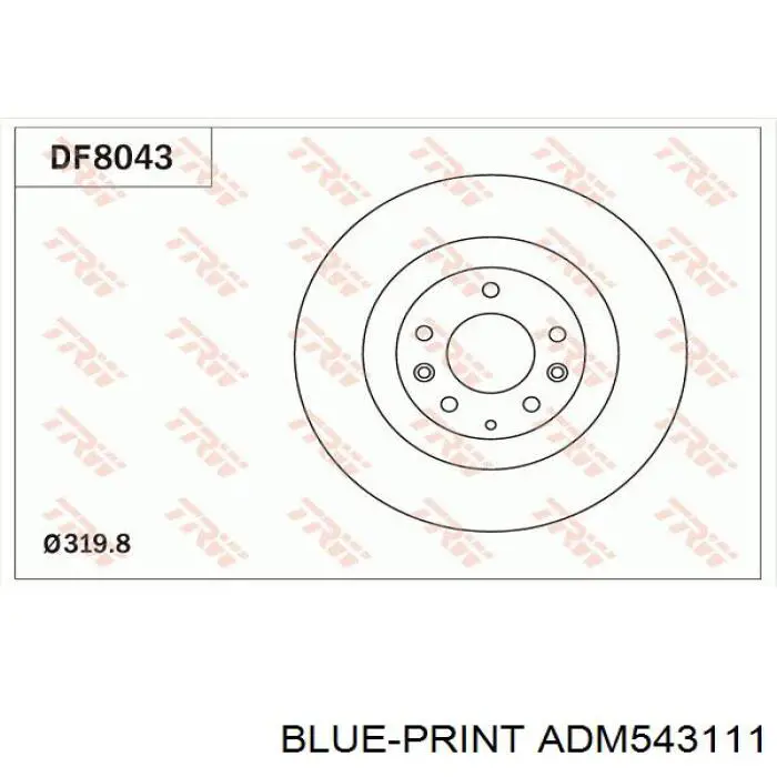 Freno de disco delantero ADM543111 Blue Print