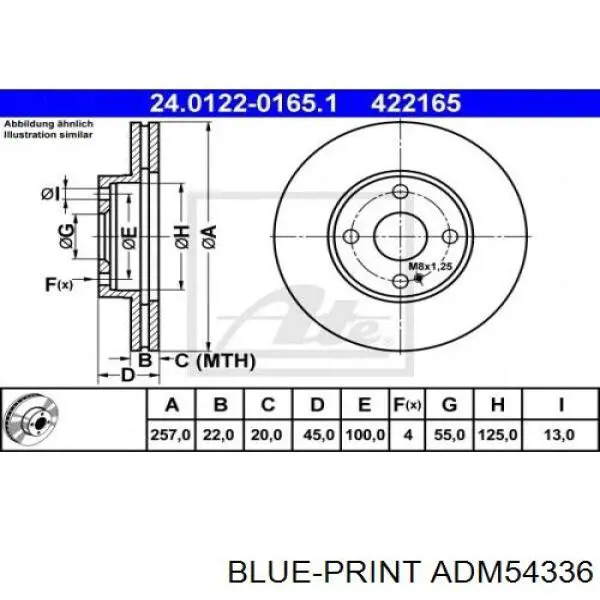 Купить ADM54336 Blue Print Ротор тормозной