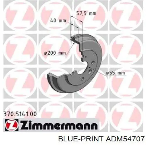 Тормозной барабан ADM54707 Blue Print