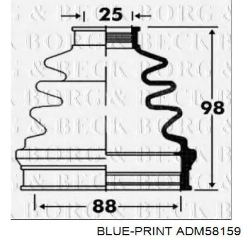 Пыльник ШРУСа внутренний ADM58159 Blue Print