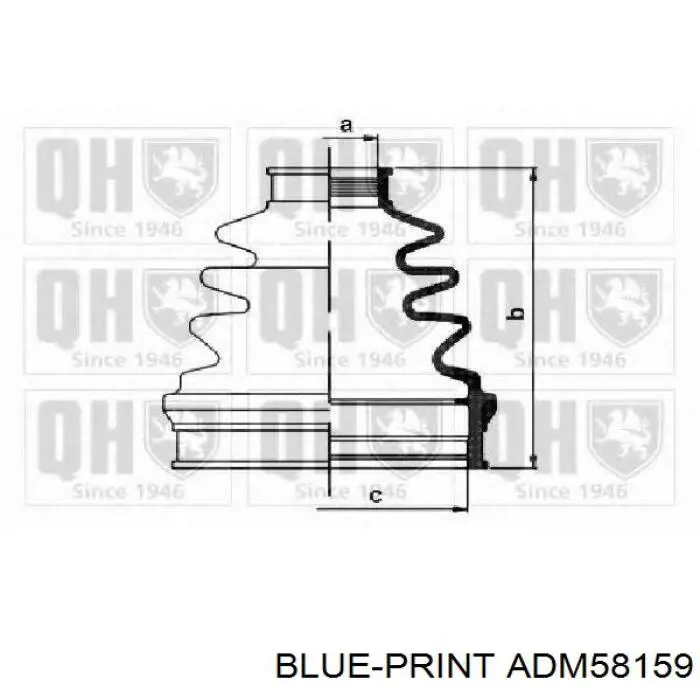 Пыльник шарнира угловых скоростей внутренний передний Blue Print ADM58159 цена, от 11.81 USD