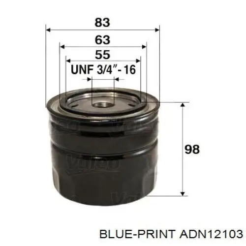 Фильтр очистки масла центробежный Blue Print ADN12103 цена, от 4.23 USD