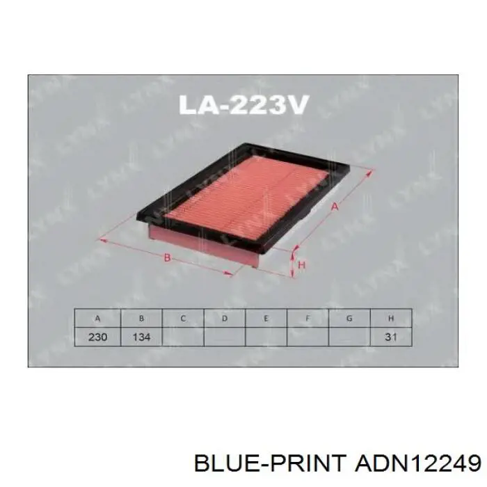 Воздушный фильтр ADN12249 Blue Print