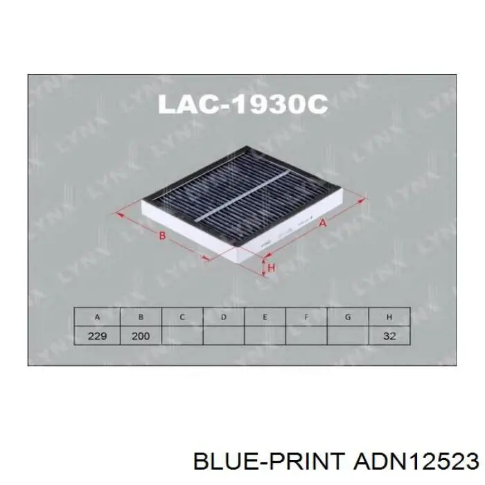 Filtro de habitáculo ADN12523 Blue Print