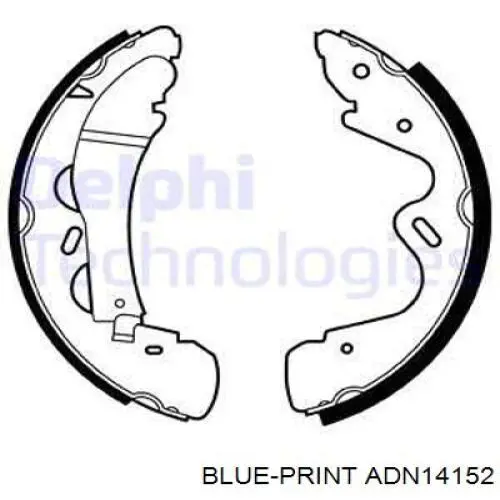 Купить ADN14152 Blue Print Задние барабанные тормозные колодки