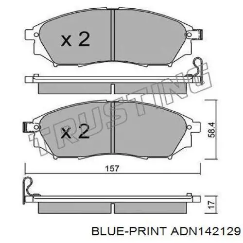 Купить ADN142129 Blue Print Колодки тормозные