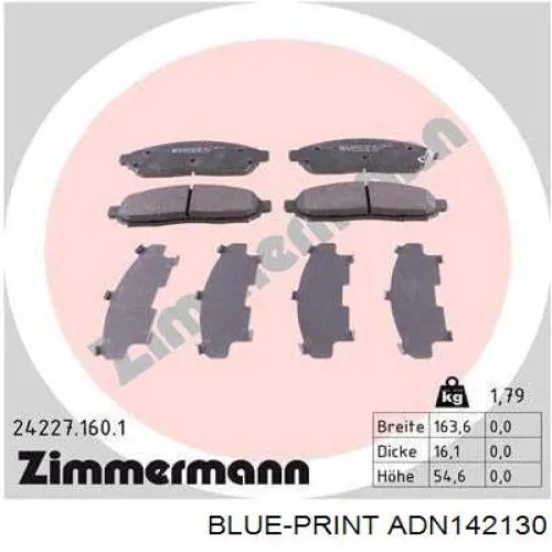 Купить ADN142130 Blue Print Колодки тормозные