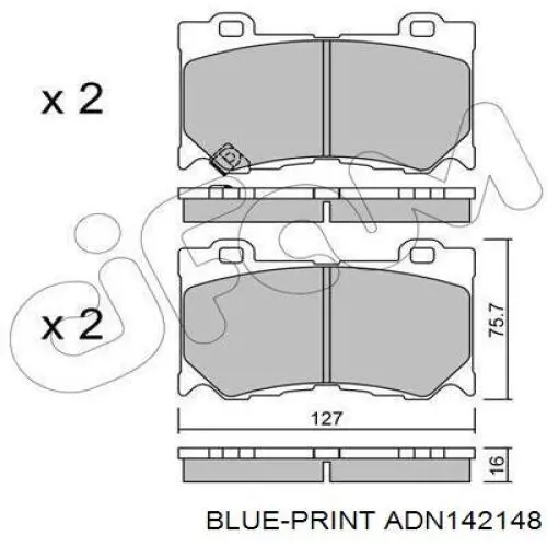 Колодки гальмівні передні, дискові ADN142148 Blue Print