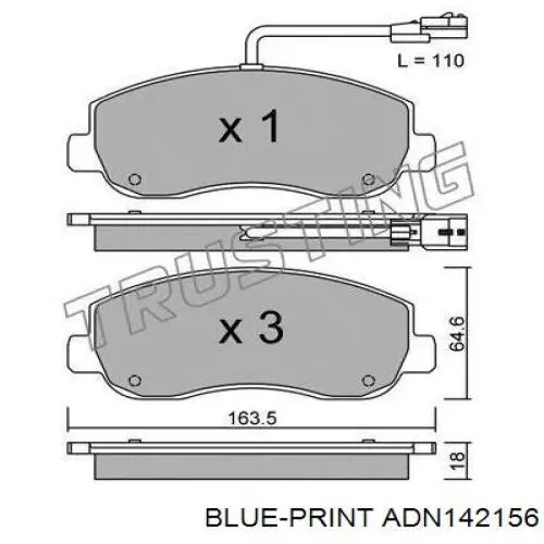 Колодки Blue Print ADN142156 цена, от 31.71 USD