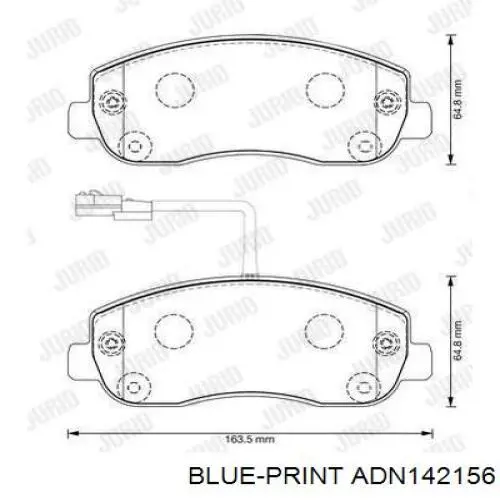 Купить ADN142156 Blue Print Колодки тормозные