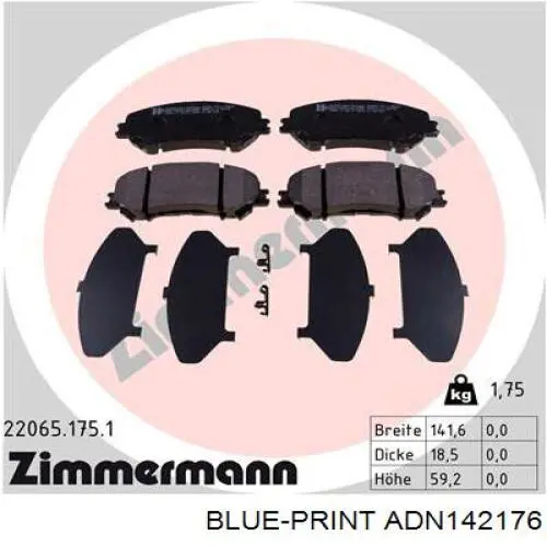 Купить B111405 Denckermann Колодки тормозные
