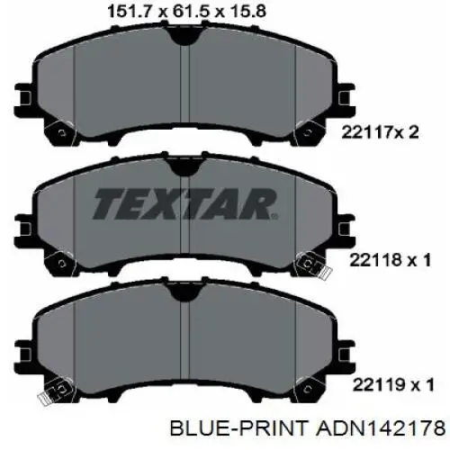 Колодки Blue Print ADN142178 цена, от 31.97 USD