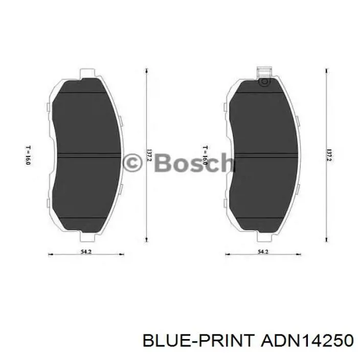 Купить ADN14250 Blue Print Колодки тормозные