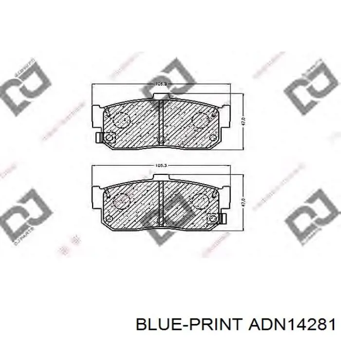 Задние тормозные колодки ADN14281 Blue Print
