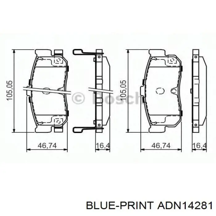 Колодки дисковые  Blue Print ADN14281 цена, от 17.50 USD