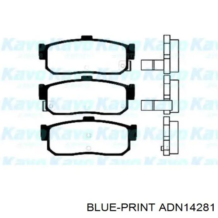 Купить ADN14281 Blue Print Колодки тормозные задние, дисковые