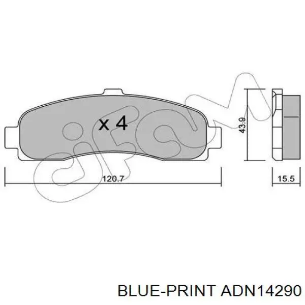 Передние тормозные колодки ADN14290 Blue Print