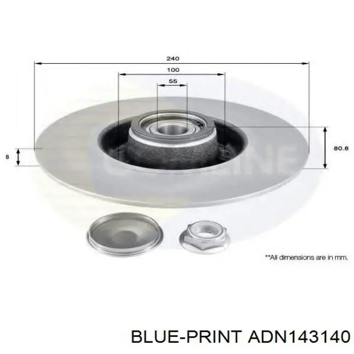 Задний тормозной диск Blue Print ADN143140 цена, от 38.98 USD
