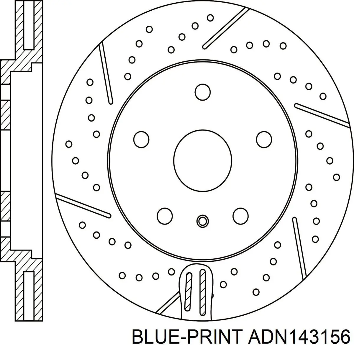 Freno de disco delantero ADN143156 Blue Print