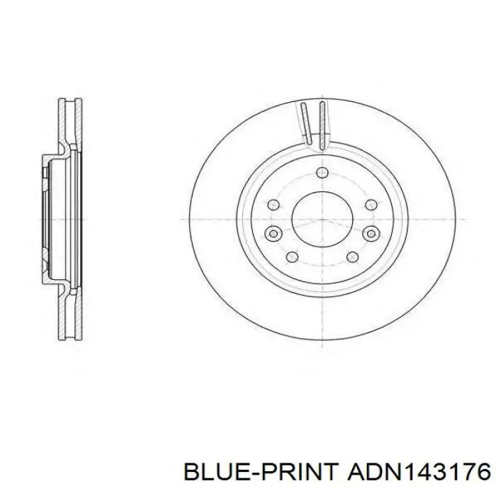 Передние тормозные диски ADN143176 Blue Print