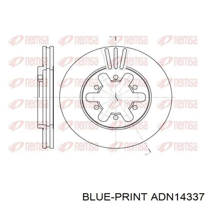 Передние тормозные диски ADN14337 Blue Print
