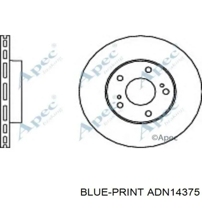 Передние тормозные диски ADN14375 Blue Print