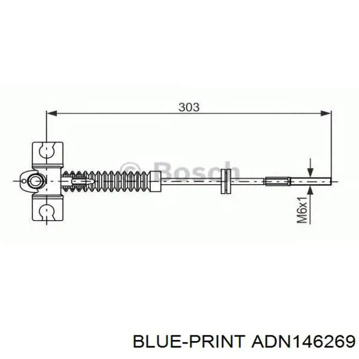 Cable de freno de mano trasero izquierdo ADN146269 Blue Print