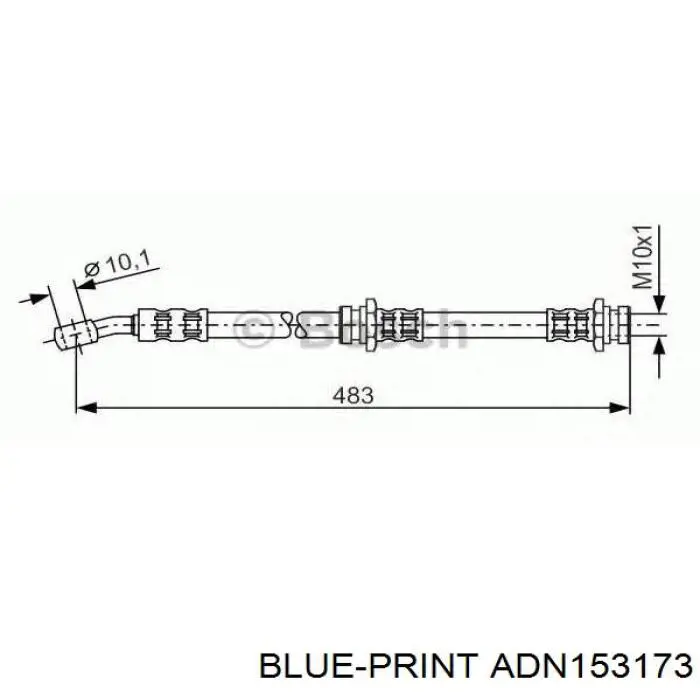 Тормозной шланг задний Blue Print ADN153173 цена, от 9.24 USD