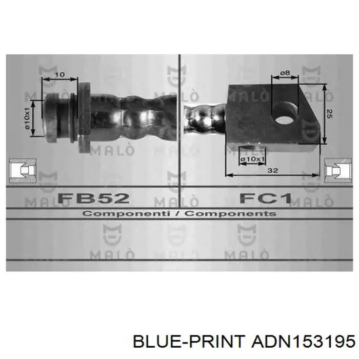 ADN153195 Blue Print Гибкая тормозная трубка задняя
