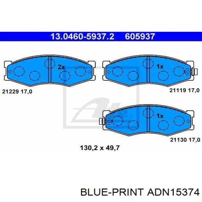 Tubo flexible de frenos delantero izquierdo ADN15374 Blue Print