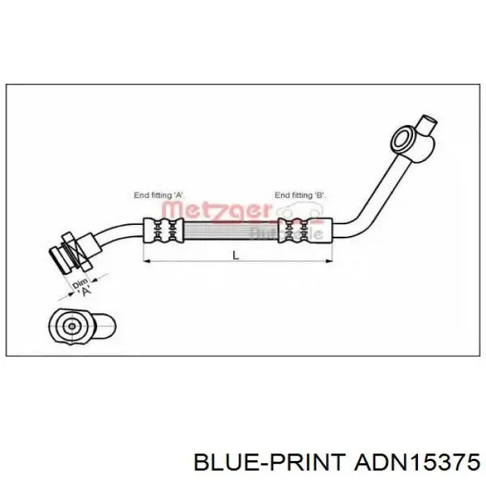 Купить ADN15375 Blue Print Шланг тормозной передний левый