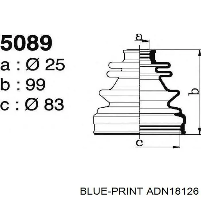 Купить ADN18126 Blue Print Пыльник гранаты внутренний задний