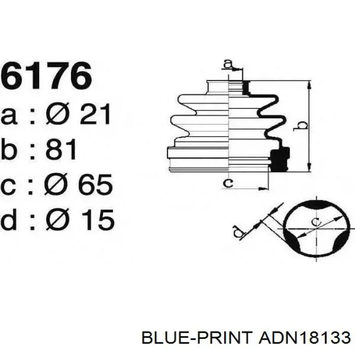 Пыльник шарнира угловых скоростей внутренний передний Blue Print ADN18133 цена, от 17.03 USD