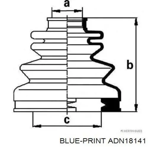 Пильник ШРУСа внутрішній, передній піввісі ADN18141 Blue Print
