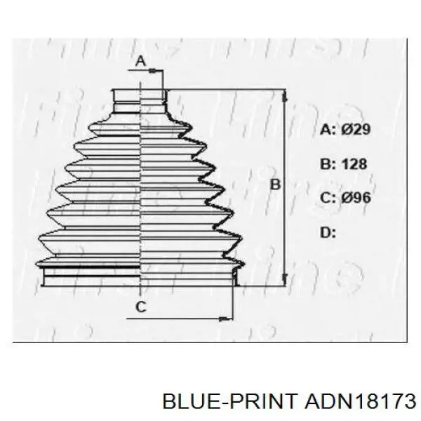 Купить ADN18173 Blue Print Пыльник гранаты наружный, передний