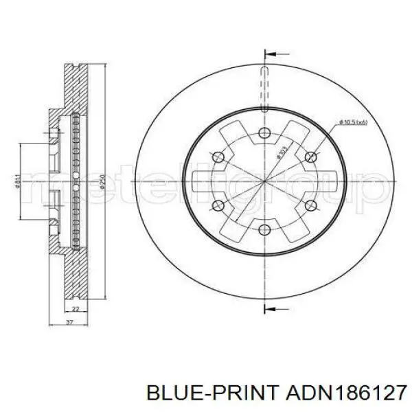 Barra oscilante, suspensión de ruedas delantera, inferior derecha ADN186127 Blue Print