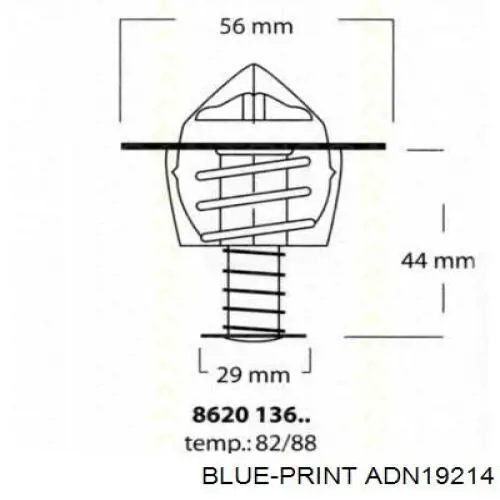Термостат в сборе Blue Print ADN19214